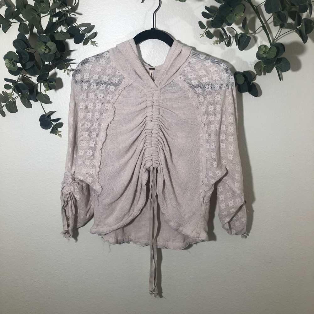 Free People Beachy Cropped Oversized Sweater